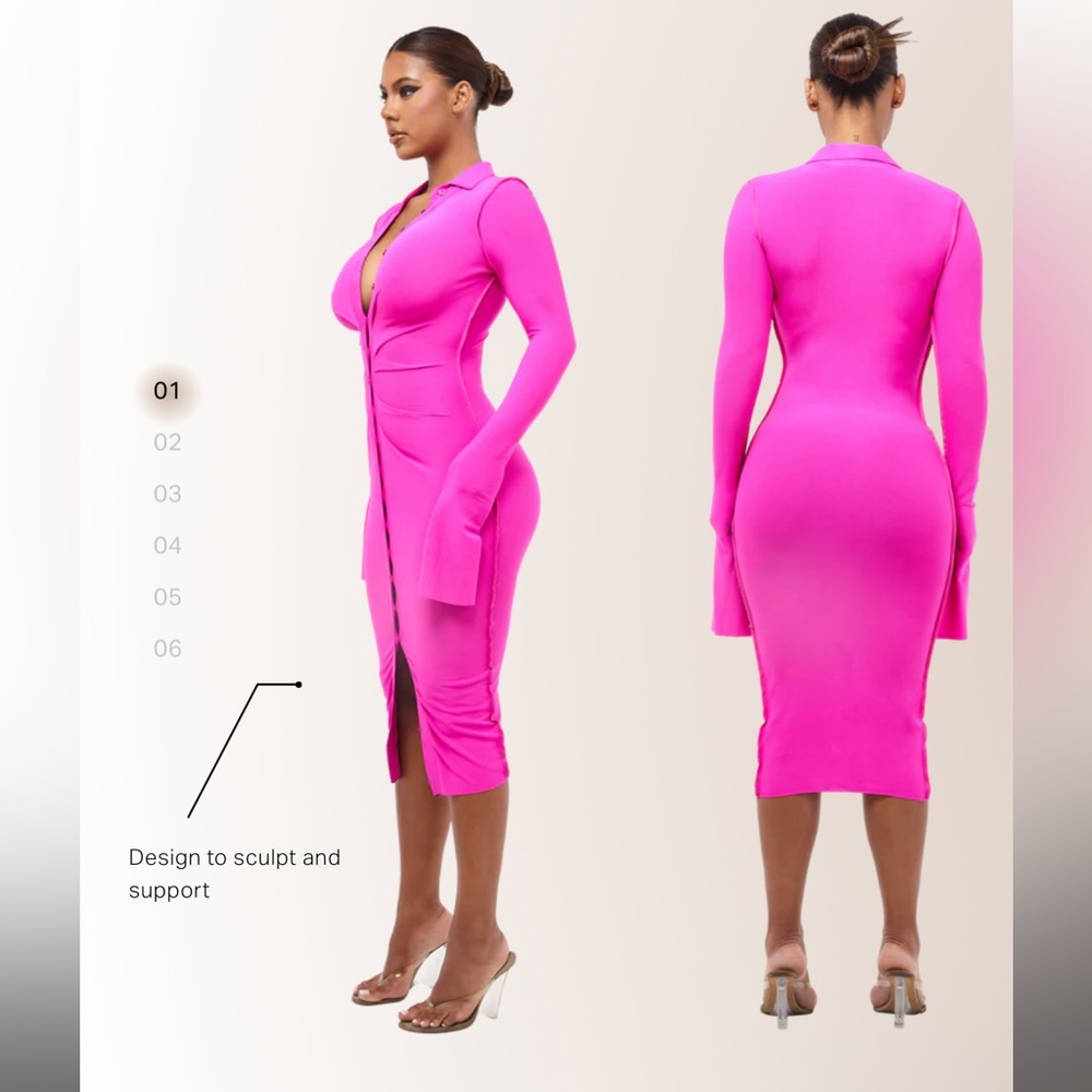 Coucoo Moorea Dress in Electric Rose - Picture 4 of 6